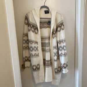 A&F midi length hooded cardigan